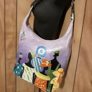 Purple handpainted purse